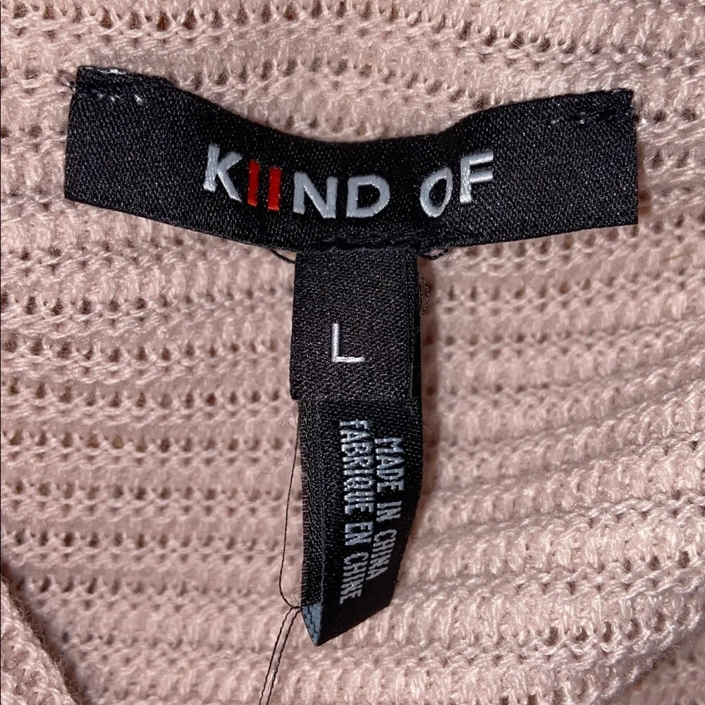 Kiind Of Women's Pastel Pink Oversized Cowl Neck Sweater